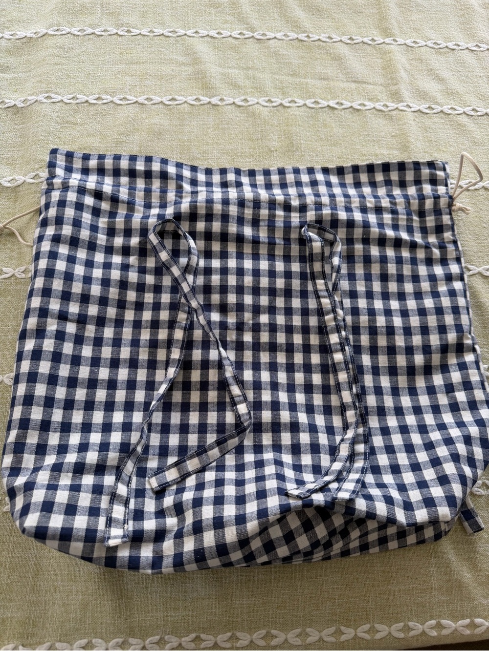 Navy and White Gingham Liner for Medium sized Boat and Tote - LL Bean